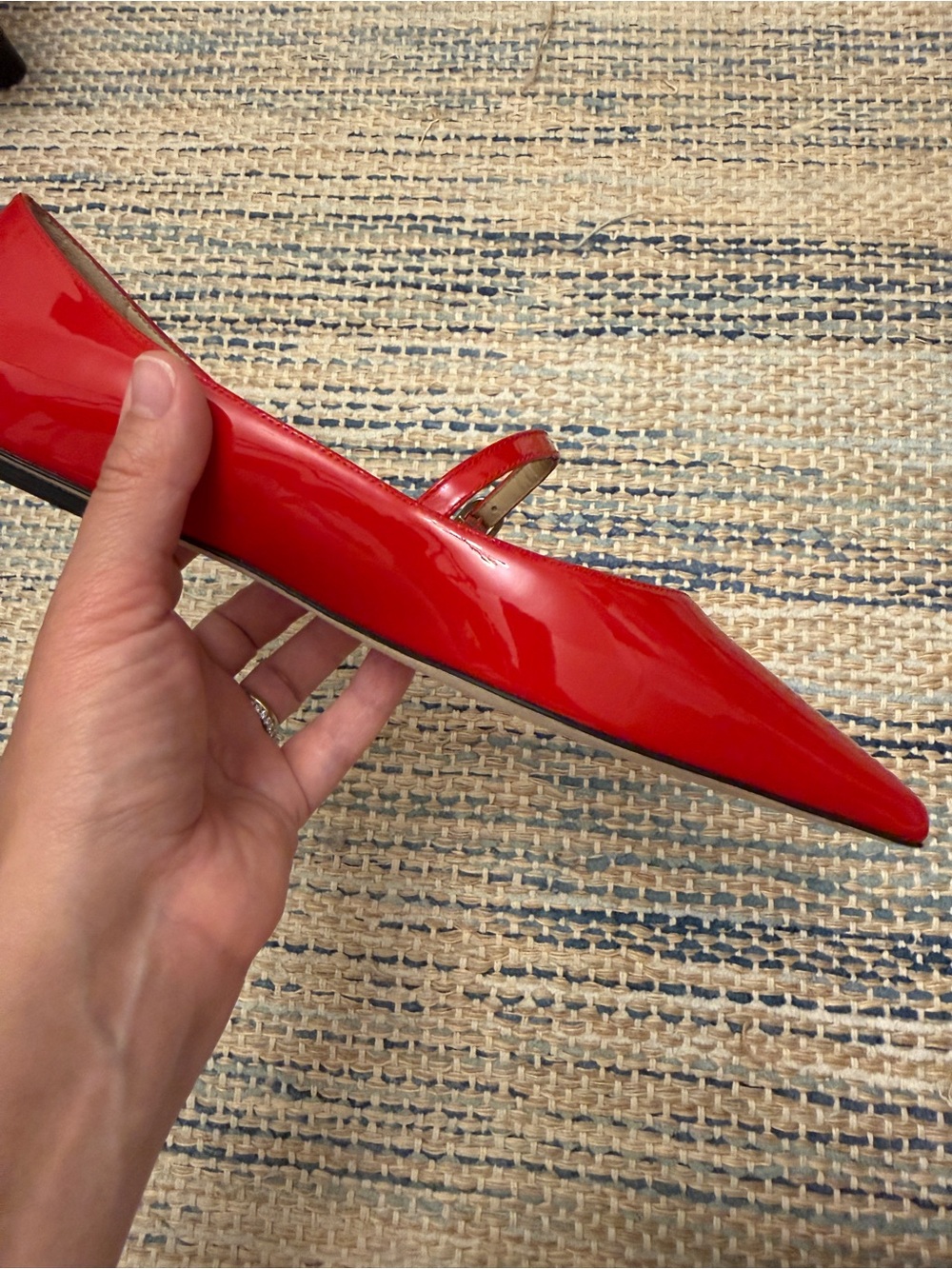 NEW! Stuart Weitzman Red Patent
Pointed Mary Jane Flats size 7.5 - Picture 6 of 6